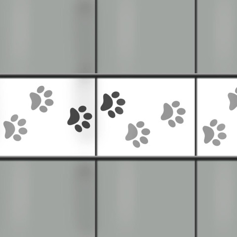 Zaun Sichtschutzstreifen mit Tiermotiv Hundetabsen